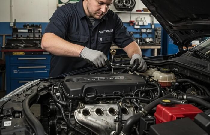 d9081297-be80-467c-9534-6463da260cc6.webp Skilled mechanic working on a car engine, highlighting affordable engine repair solutions in Fort Lauderdale
