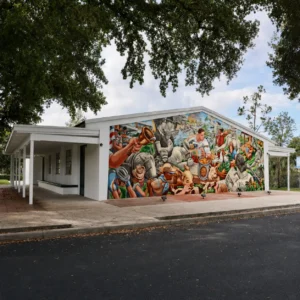 Community mural celebrating local history in Davie FL